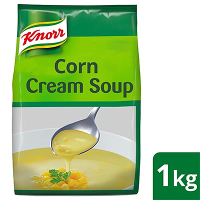 Knorr Cream of Corn Soup Mix 1kg - Made with real ingredients, Knorr Cream of Corn is a high quality base that help minimize your food costs.