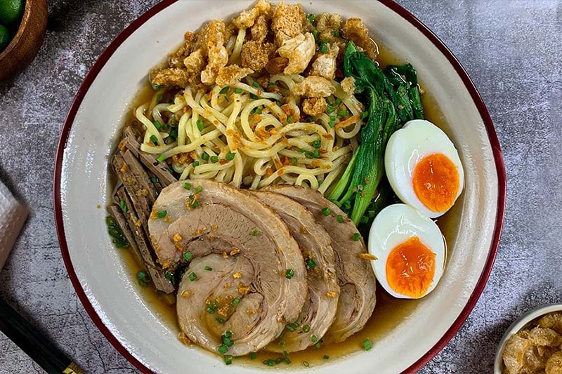 Batchoy ramen in a bowl. Batchoy ramen in a bowl.