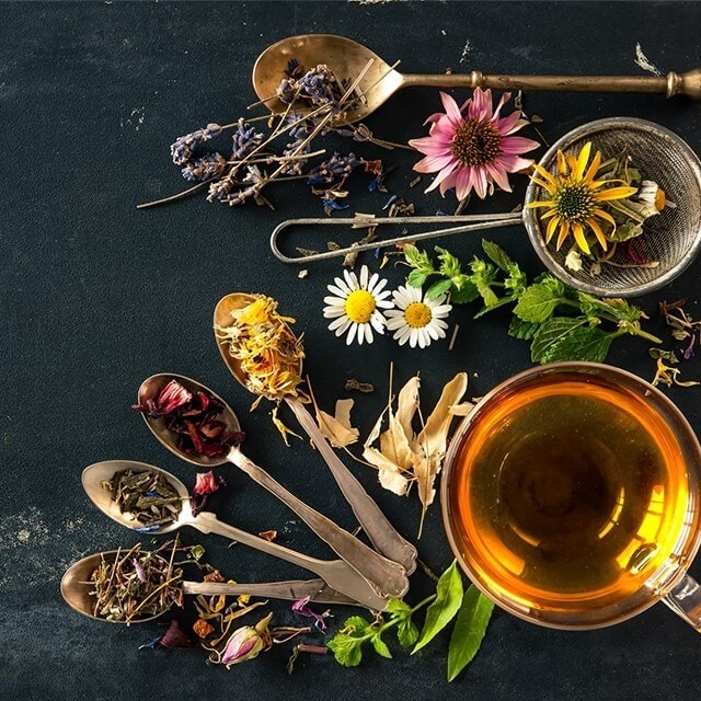 Tea with flowers