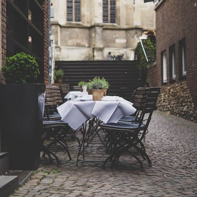 Outdoor dining alley Outdoor dining alley