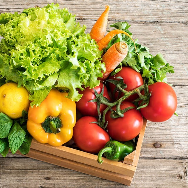 Basket of healthy food ingredients Basket of healthy food ingredients