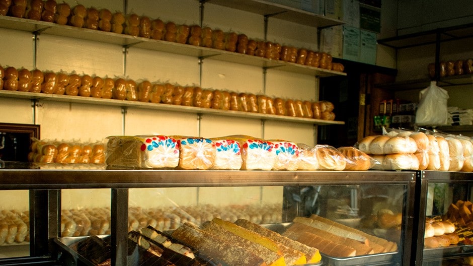 A local bakery selling different breads and pastries. 