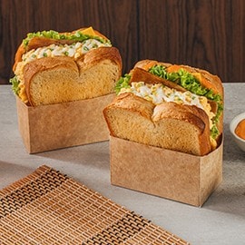 Korean egg drop sandwiches. Korean egg drop sandwiches.