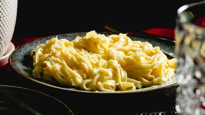 A simple pasta dish with butter and Parmesan.