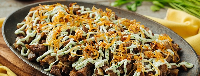 Get creative and serve your sisig with mayo topped with crispy garnishes. Get creative and serve your sisig with mayo topped with crispy garnishes.