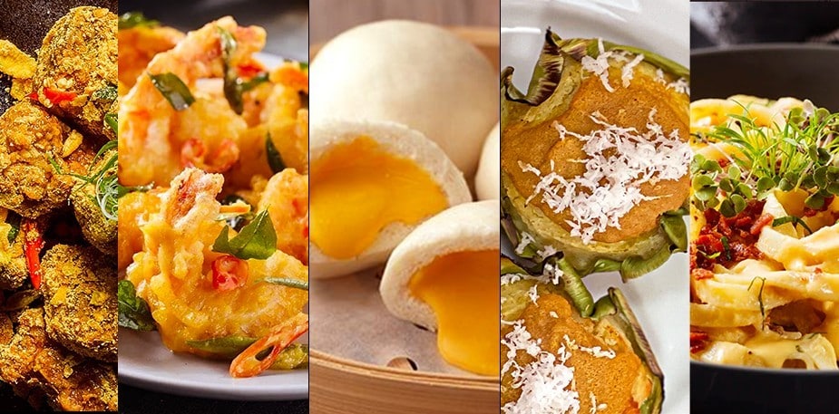 6 Christmas Food Trays with Salted Egg