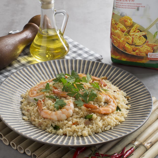 Salted Egg and Shrimp Fried Rice