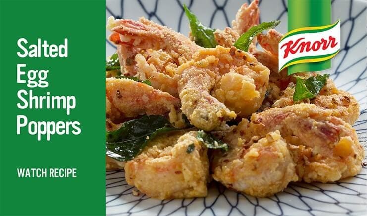 Knorr salted egg shrimp poppers Watch recipe video