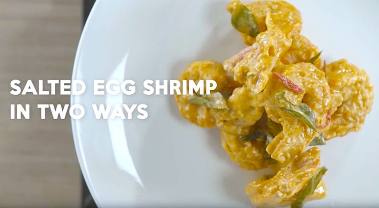 salted egg shrimp in two ways