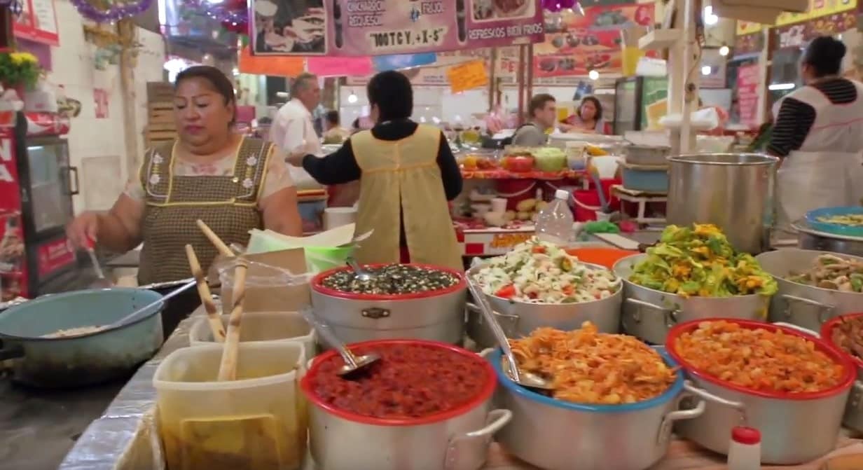 mexican marketplace with lady