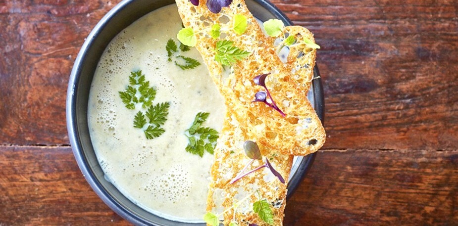 Truffle Potato Soup with Crostini