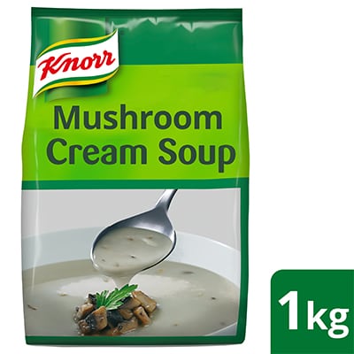 Knorr Cream of Mushroom Soup Mix 1kg - Made with real ingredients, Knorr Cream of Mushroom is a high quality base that help minimize your food costs.