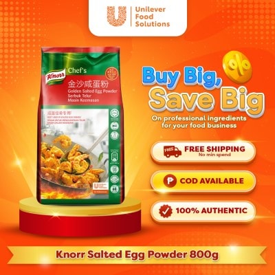 Knorr Salted Egg Powder 800g - Use Knorr Salted Egg Powder to create salted egg recipes that diners can't get enough of.