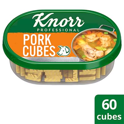 Knorr Pork Cubes Professional Pack 600g - Knorr Pork Cubes are easy to use. Its cube format quickly turns into pork broth that offers a rich pork flavor and aroma.