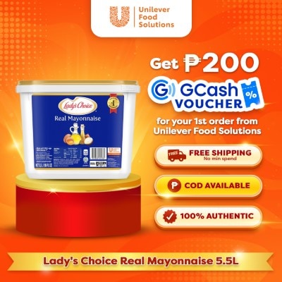 Lady's Choice Real Mayonnaise 5.5L - Lady’s Choice Real Mayonnaise, made with quality ingredients, gives a delicious sweet-sour taste and ideal firm yet smooth texture for your salads and signature dishes