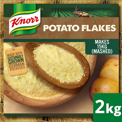 Knorr Potato Flakes 2kg - Knorr Potato Flakes use sustainably grown, real potatoes that have been harvested, dried, and flaked to give you a versatile potato base.
