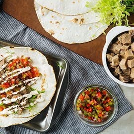 Ox Tongue Taco with Salsa and Lime Dressing Ox Tongue Taco with Salsa and Lime Dressing