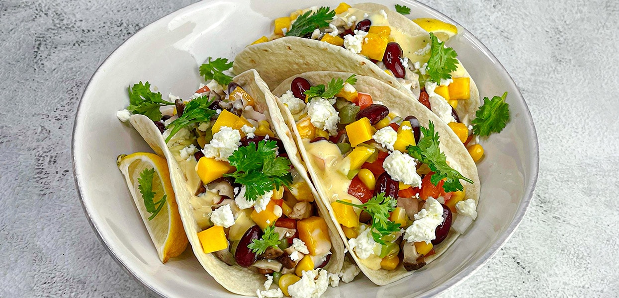 Summer Veggie Tacos with Ranch and Caesar Dressing