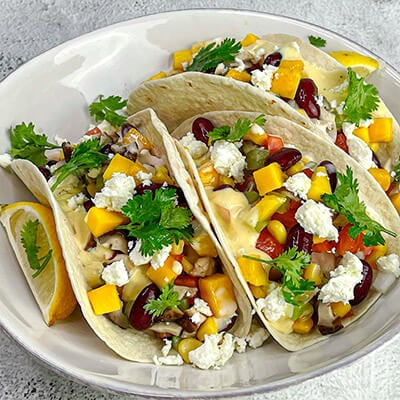 Summer Veggie Tacos with Ranch and Caesar Dressing Summer Veggie Tacos with Ranch and Caesar Dressing