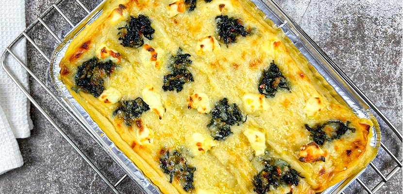 Spinach Lasagna with White Sauce