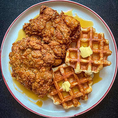 Crispy Fried Chicken Fillet with Waffles Crispy Fried Chicken Fillet with Waffles