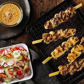Grilled Chicken Satay with Spicy Peanut Sauce Grilled Chicken Satay with Spicy Peanut Sauce