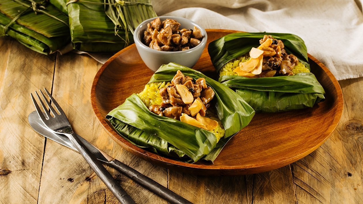 Steamed Glutinous Rice with Aromatic Chicken Adobo – - Recipe