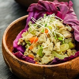 Stir-Fried Chicken and Vegetables in Lettuce Cups
