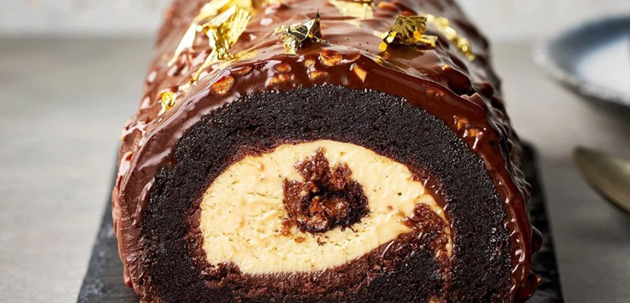 Flourless Choco-Peanut Butter Cake Roll
