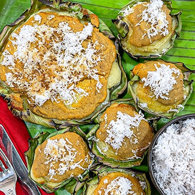Special Bibingka with Salted Egg Butter Glaze Special Bibingka with Salted Egg Butter Glaze