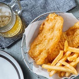 Beer-Battered Fish Fillet with Dill Dressing Beer-Battered Fish Fillet with Dill Dressing