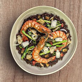 Black Rice Prawn Sinigang Paella Black Rice Prawn Sinigang Paella