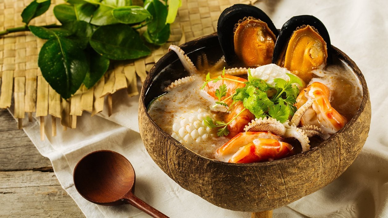 Seafood in Chili Lemongrass Coconut Broth – - Recipe