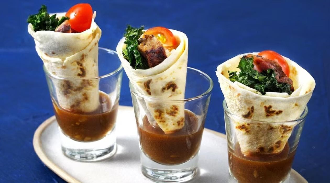 Flank Steak Tacos with Demi-Glace Tamarind Sauce, Coconut Quinoa and Kale Chips – - Recipe