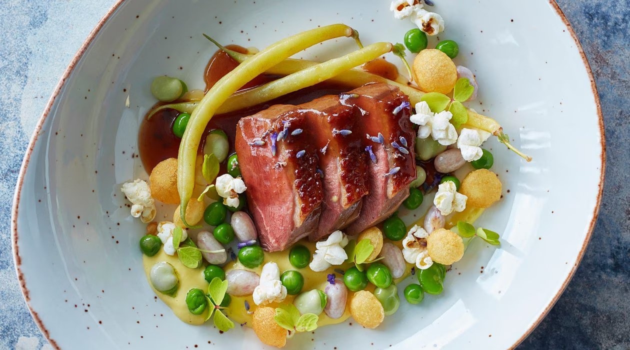 Glazed Duck with Honey, Lavender and Corn Cream – - Recipe