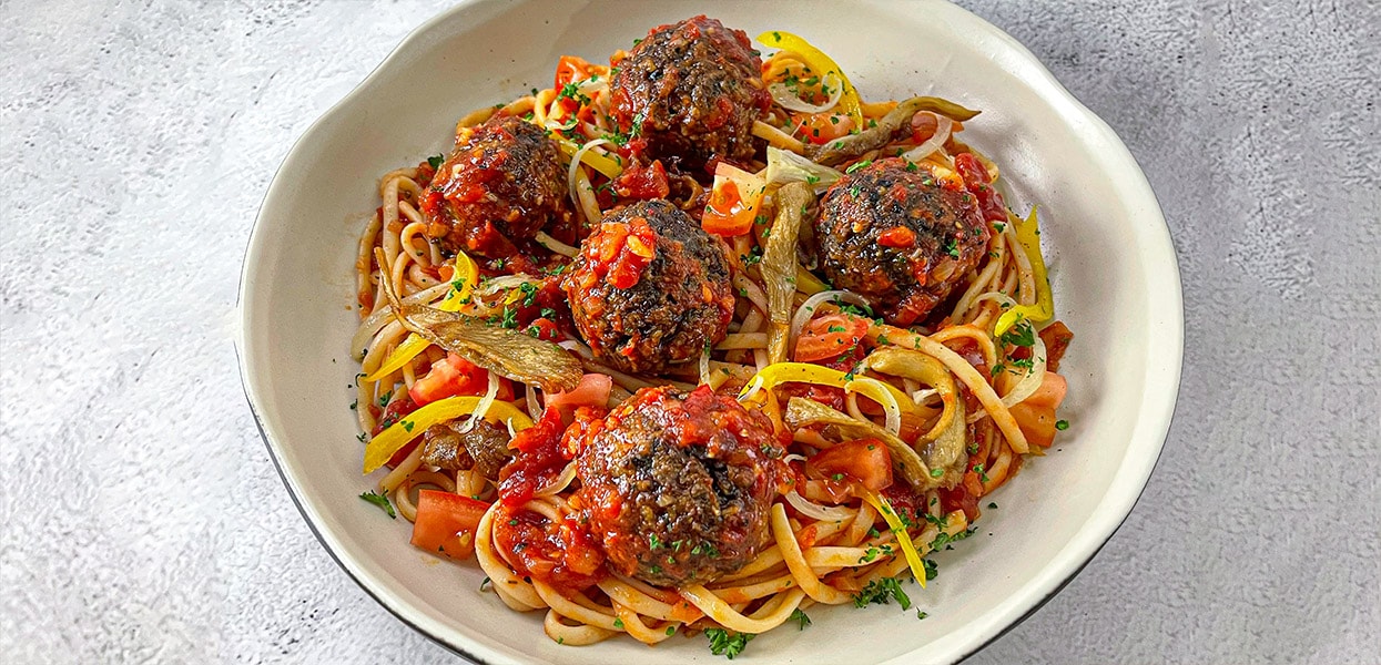 Spaghetti and Meatless Meatballs – - Recipe