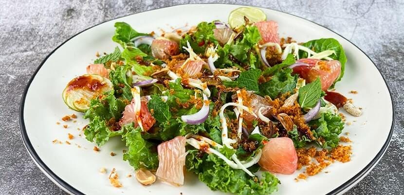 Fresh Thai Pomelo Salad with Crusted Catfish – - Recipe