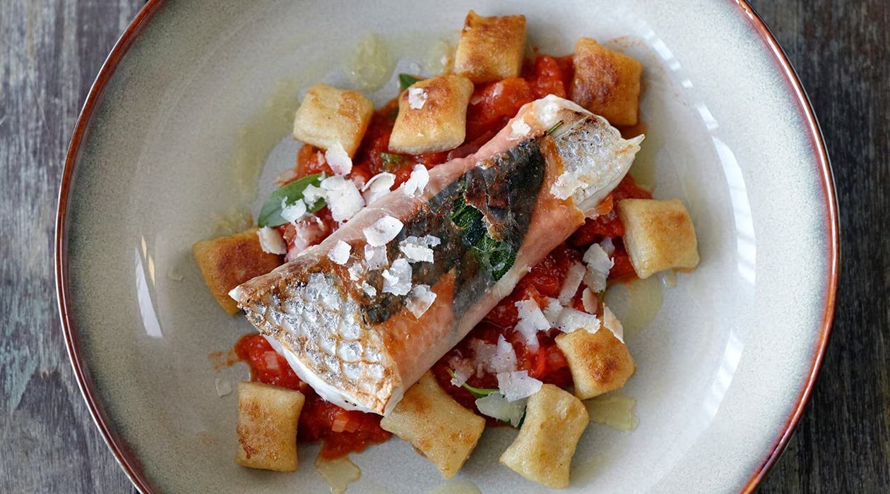Seabass Saltimbocca with Potato Gnocchi – - Recipe