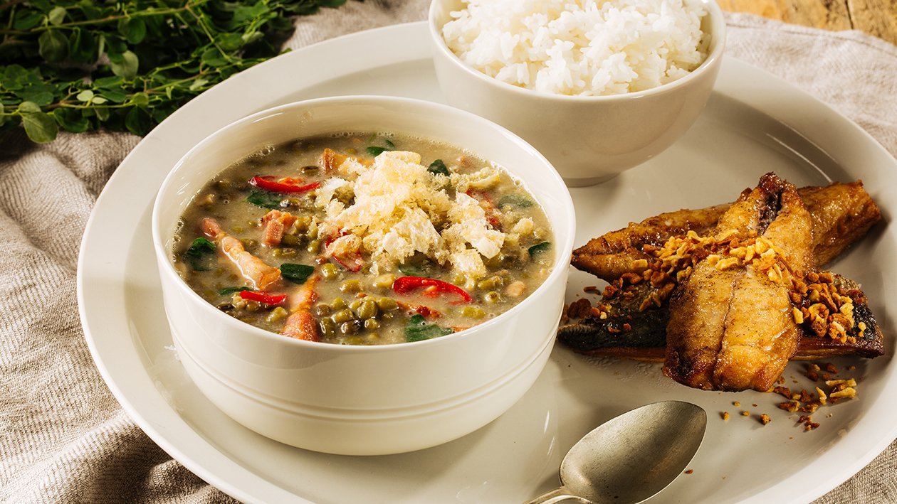 Crispy Galunggong with Mung Bean Stew