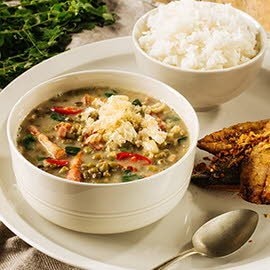 Crispy Galunggong with Mung Bean Stew