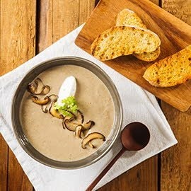 Mushroom Soup with Truffle Cream Foam Mushroom Soup with Truffle Cream Foam