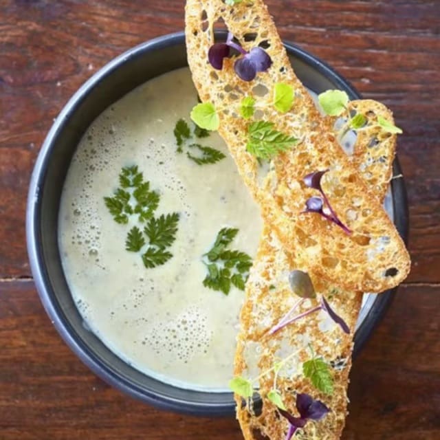Truffle Potato Soup with Crostini