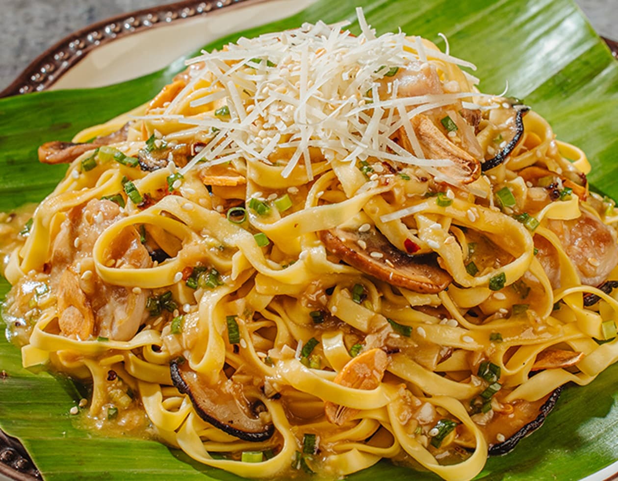 Garlic Butter Pancit with Chicken and Mixed Fresh Mushrooms – - Recipe