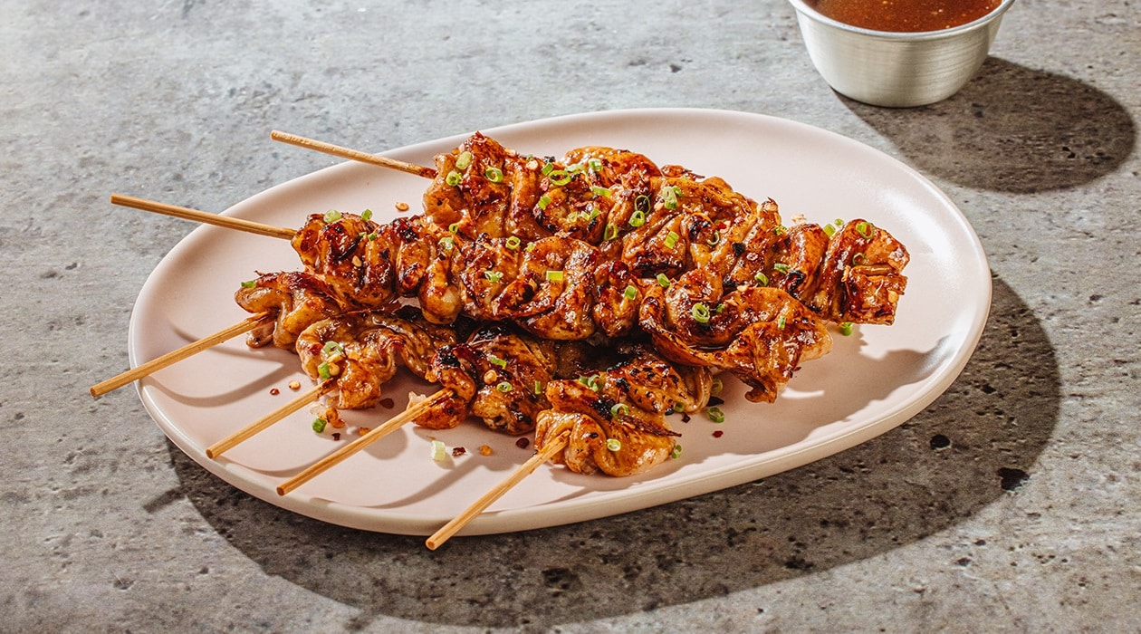 Chicken Skin Yakitori with Tamarind-Soy Ponzu – - Recipe