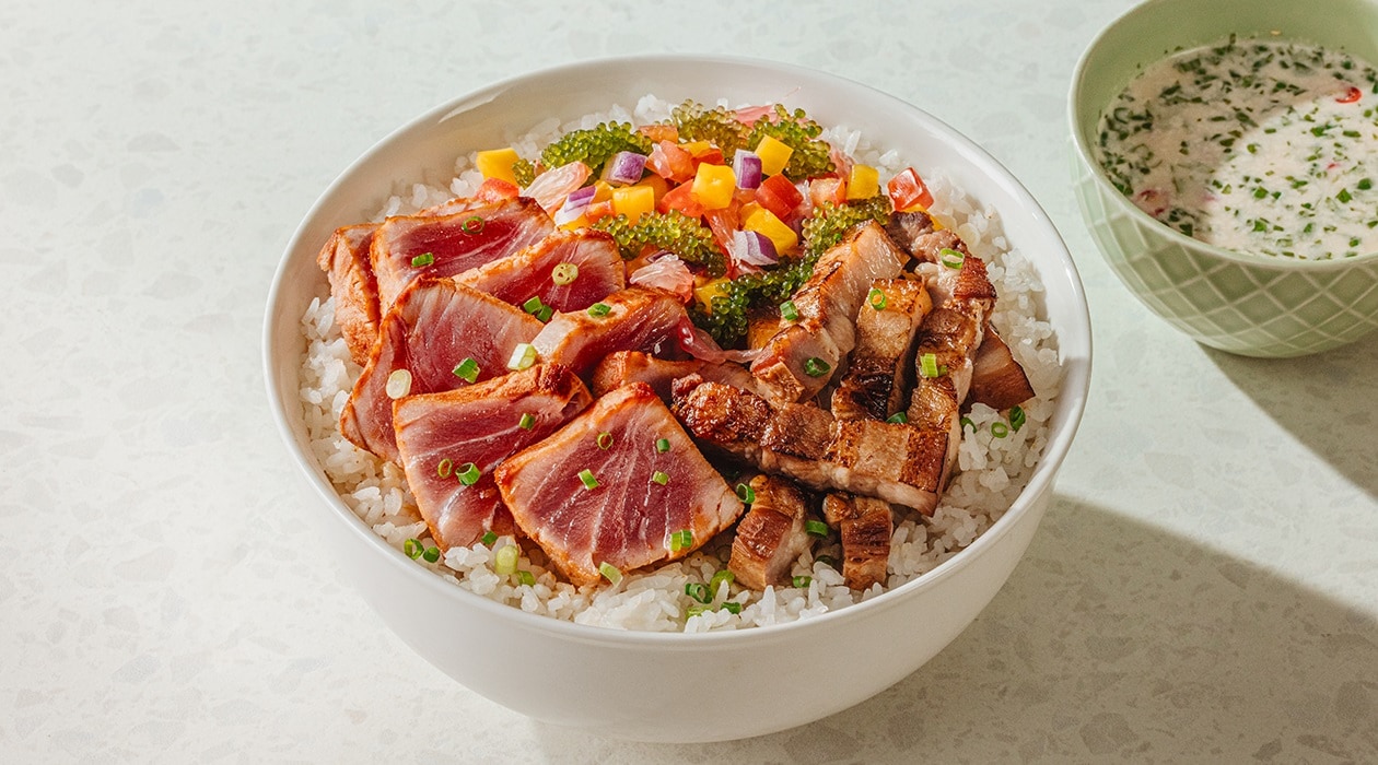 Mindanao Tuna and Pork Belly Poke Bowl – - Recipe