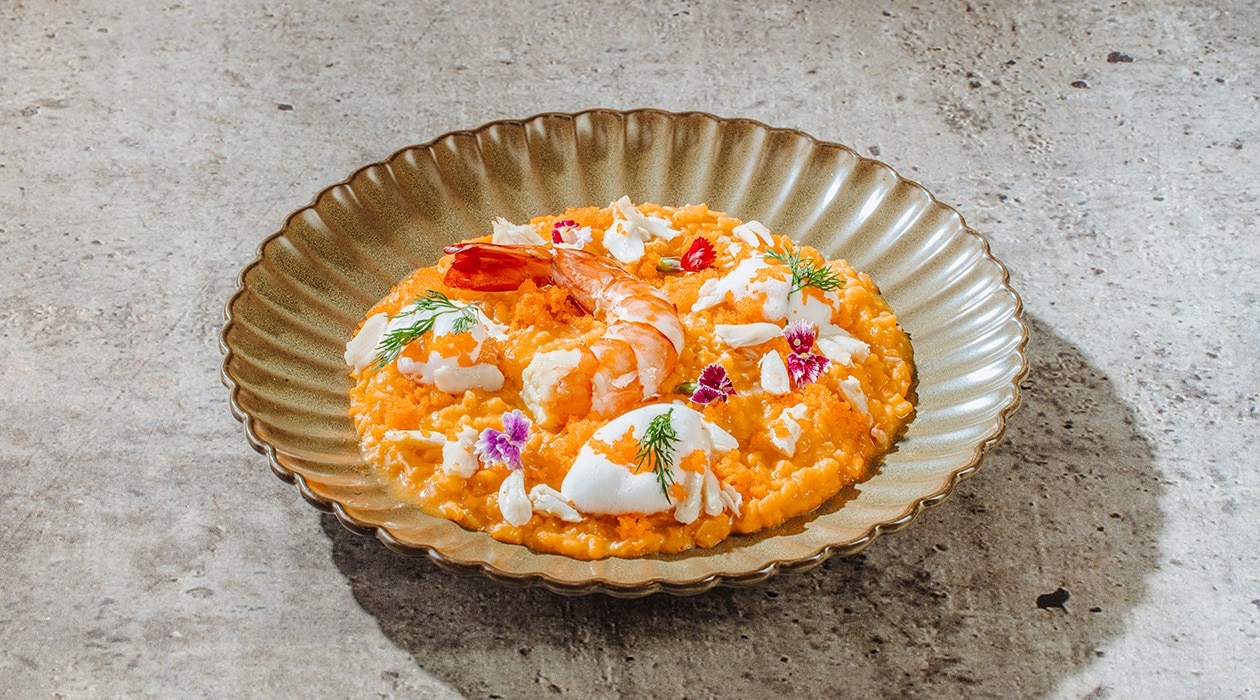 Risotto with Prawns and Lump Crabmeat in Taba ng Talangka Nage – - Recipe