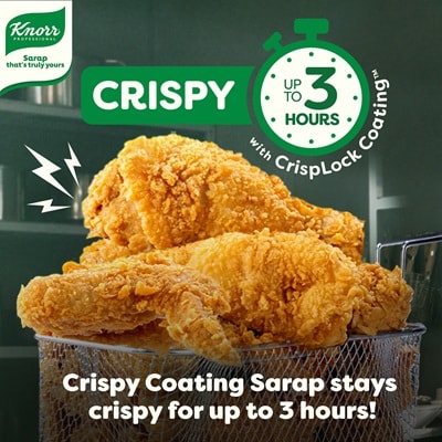 Knorr Professional Crispy Breading Mix 1kg - New Knorr Crispy Breading Mix — an all-in-one solution for fried chicken that's crispy, delicious, and easier to prepare than current preparation. And with CrispLock Coating, for chicken that stays crispy longer!