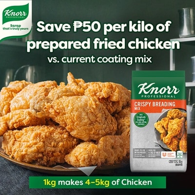 Knorr Professional Crispy Breading Mix 1kg - New Knorr Crispy Breading Mix — an all-in-one solution for fried chicken that's crispy, delicious, and easier to prepare than current preparation. And with CrispLock Coating, for chicken that stays crispy longer!