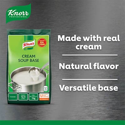 Knorr Cream Soup Base Mix 1kg - Made with real cream, Knorr Cream Soup Base is a high quality base for a variety of cream soups.
