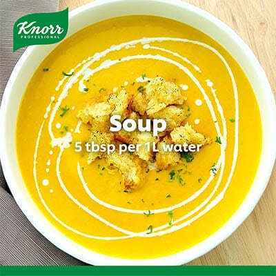 Knorr Cream Soup Base Mix 1kg - Made with real cream, Knorr Cream Soup Base is a high quality base for a variety of cream soups.